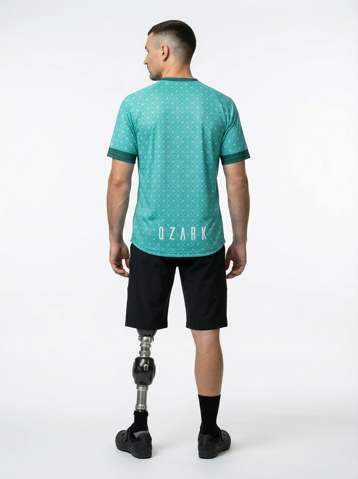 Men's MTB Short Sleeve Jersey | Teal Geometric