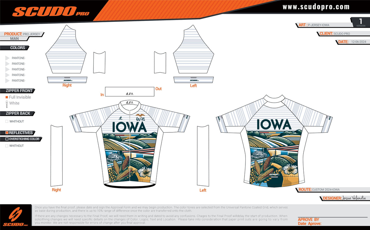 IOWA US State | Short Sleeve Cycling PRO Jersey | Men and Women