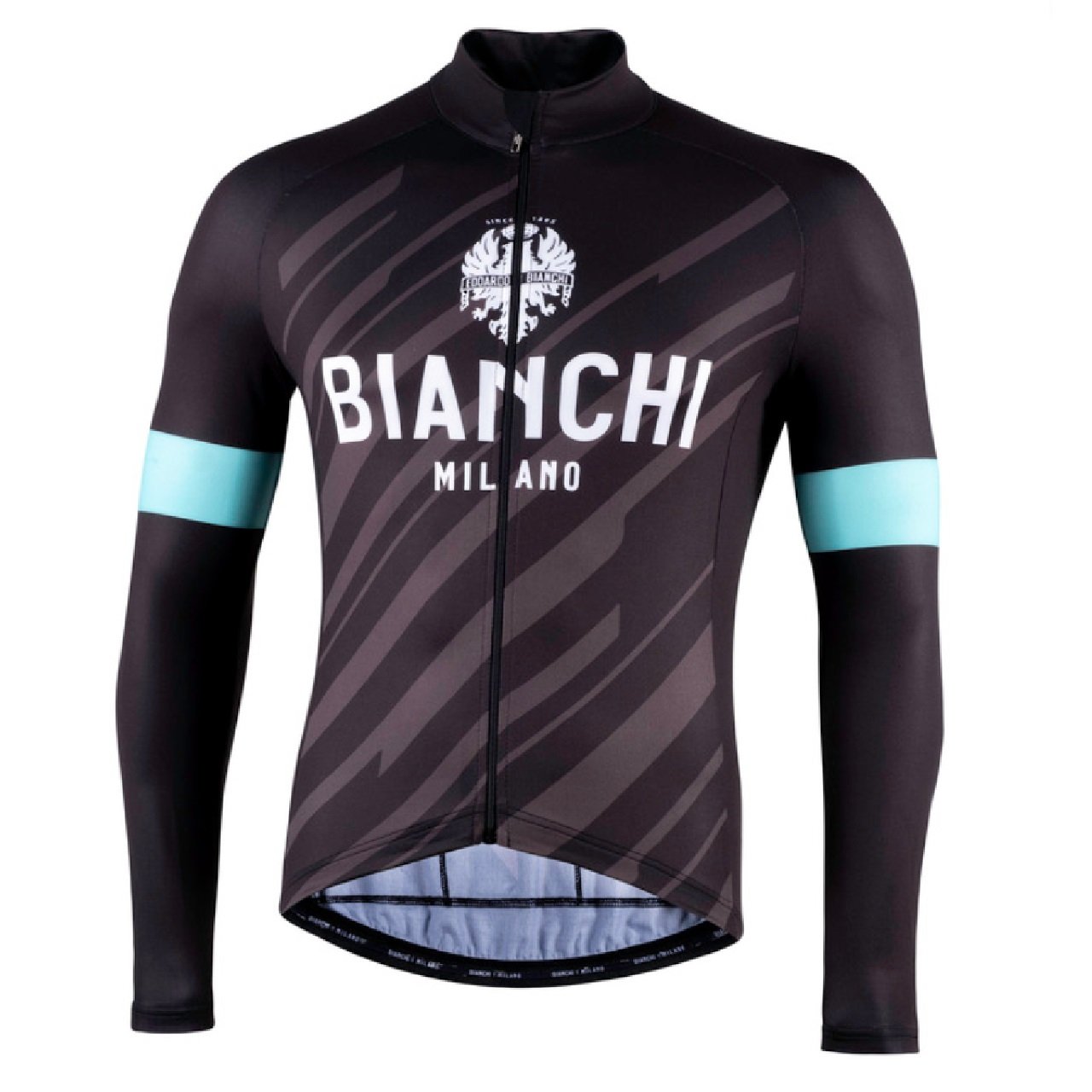 bianchi bicycle jersey Nalini Bianchi-Milano Long Sleeve Full Zip Cycling Jersey Black – BoyerCycling