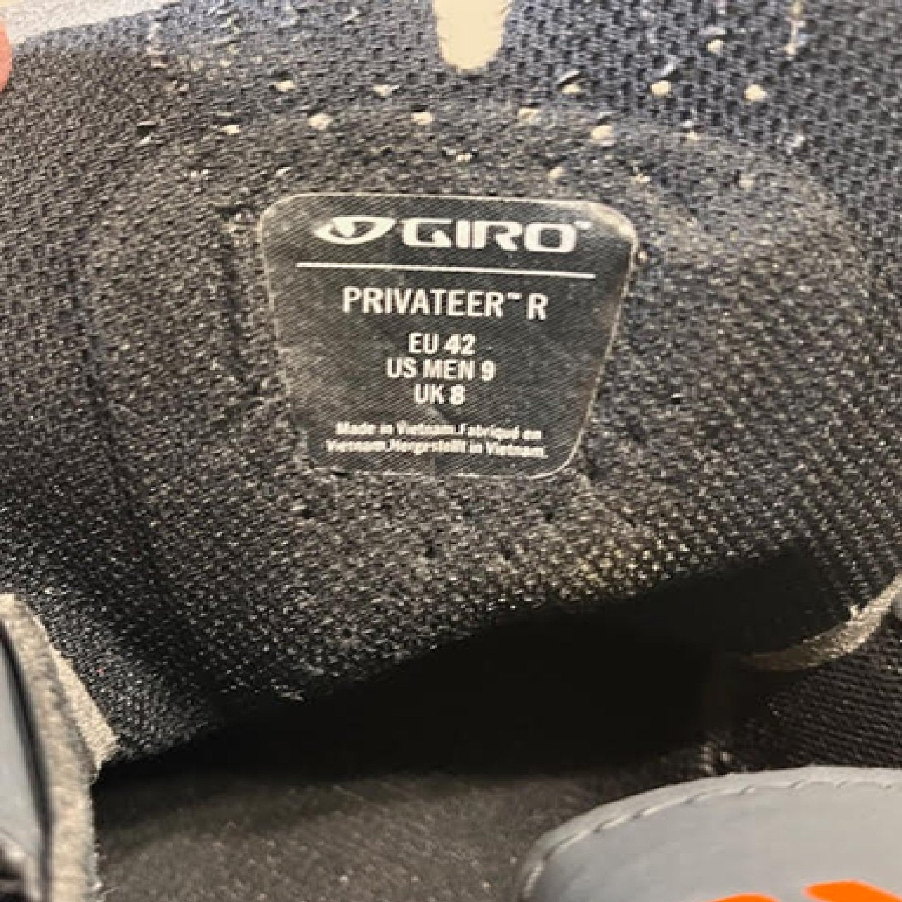 Giro Privateer R Cycling Shoes MTB 42 Men's US 9 Dark Shadow Flame Orange