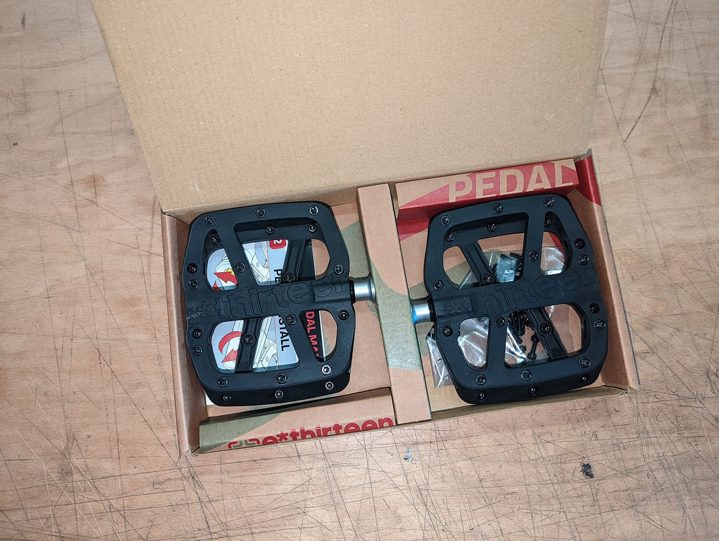 e*thirteen Composite Flat Pedals for MTB, Mountain Bike, BMX, eBike (Black)