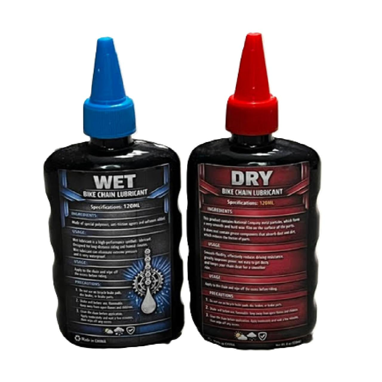 Makalu Bicycle Chain Lubricant Combo Pack - 4oz Dry Lube & 4oz Wet Lube for All Conditions