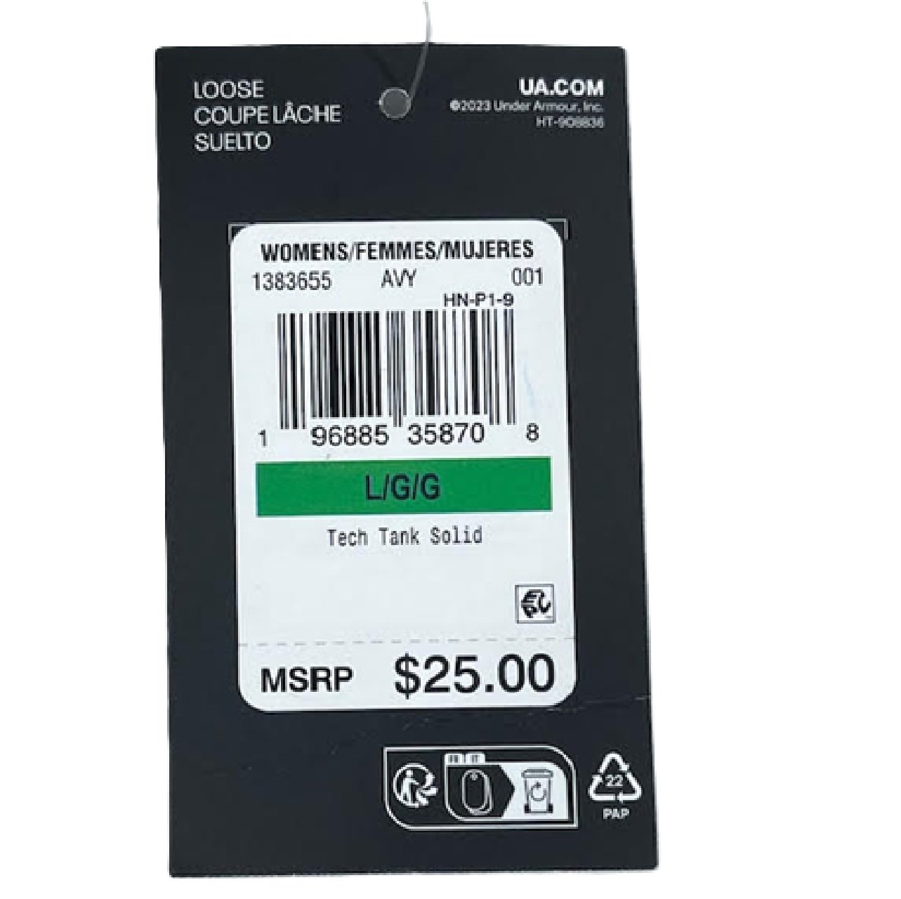 Under Armour Tech Tank Women's Running Tank Large Black