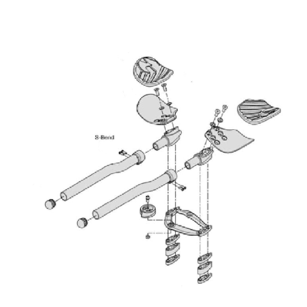 Vision Metron 4D M.A.S. Clip On Aero Bar Kit - J Bend 290mm (clip on only)