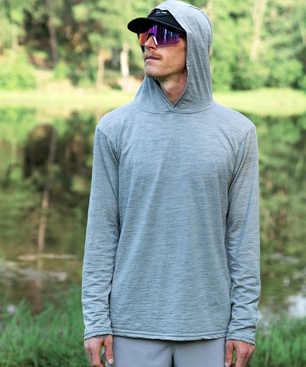 M. MIDWEIGHT MERINO HOODIE - GREY HEATHER