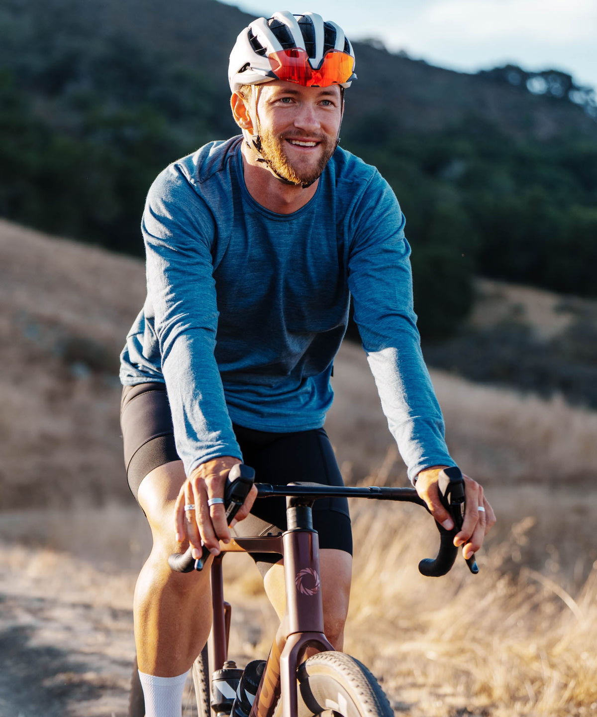 M. LIGHTWEIGHT MERINO LS TEE - SLATE HEATHER