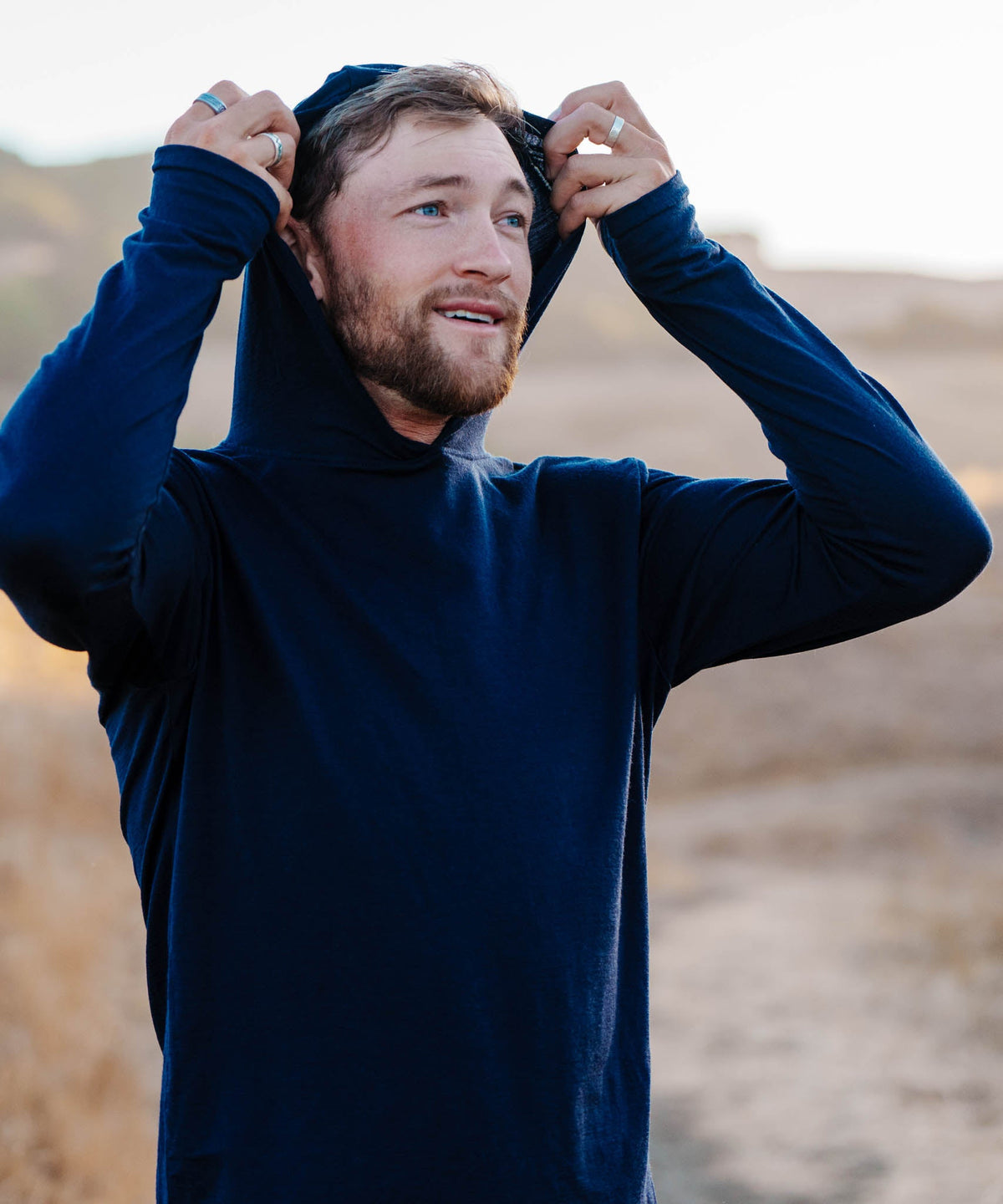 M. MIDWEIGHT MERINO HOODIE - CHARCOAL HEATHER