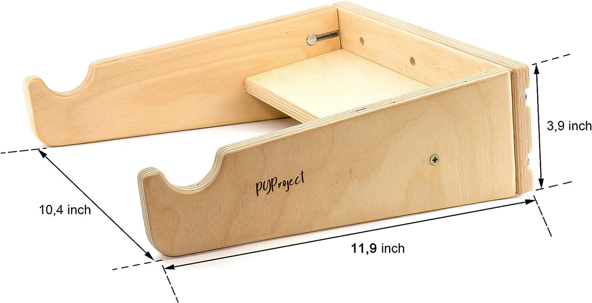 Bike wall mount horizontal indoor bike storage rack made of natural wood for bikes in garage or home