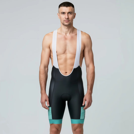 Ozark Cycling Men’s Teal Core Bib Shorts – Performance Fit, Comfort, and All-Day Support
