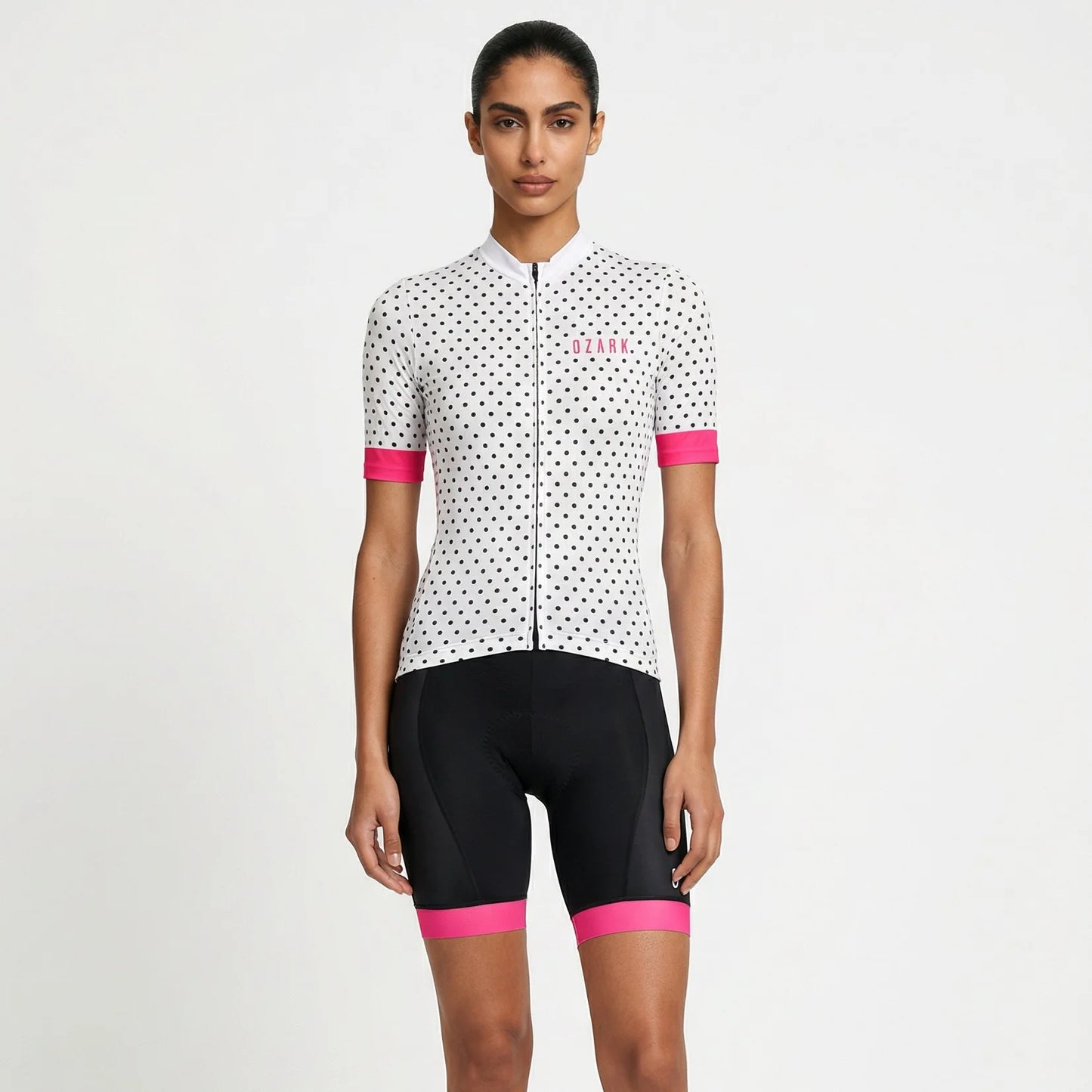 Women's Bib Shorts | White Polka Dot