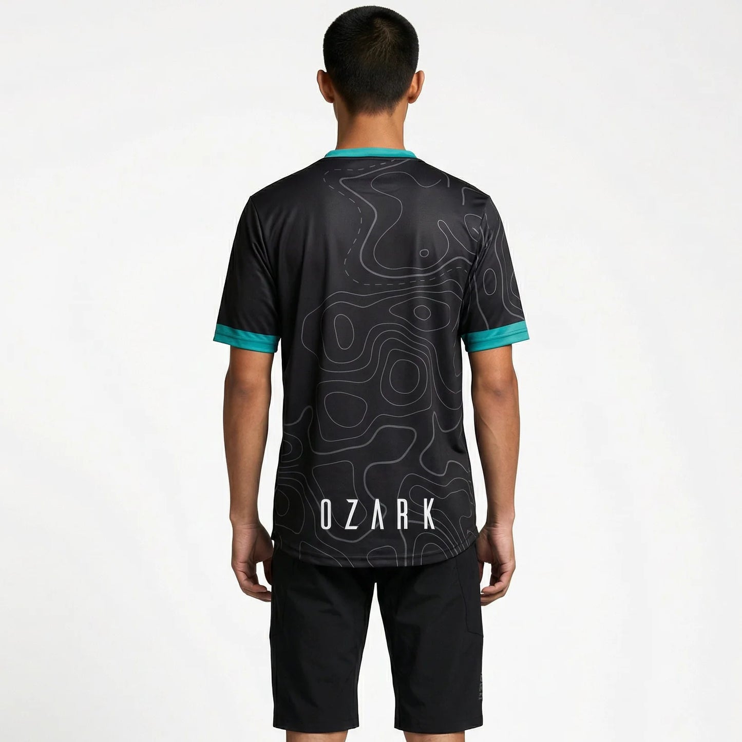 Men's MTB Short Sleeve Jersey | Black Topography