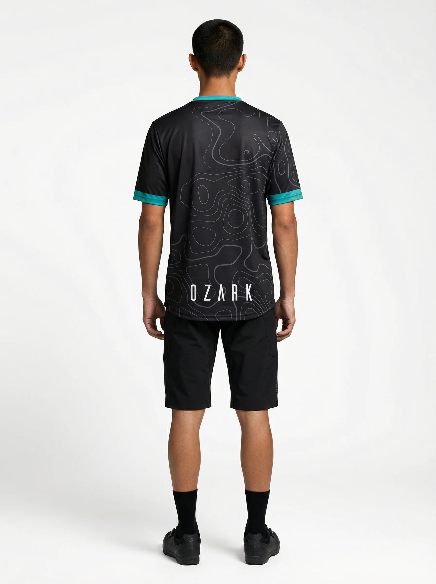Men's MTB Short Sleeve Jersey | Black Topography