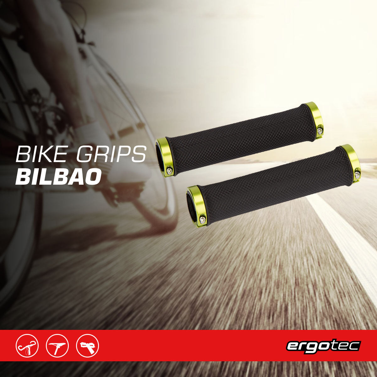 Ergotec - Bilbao - Mountain Bike Lock On Bike Grips Black/Gold