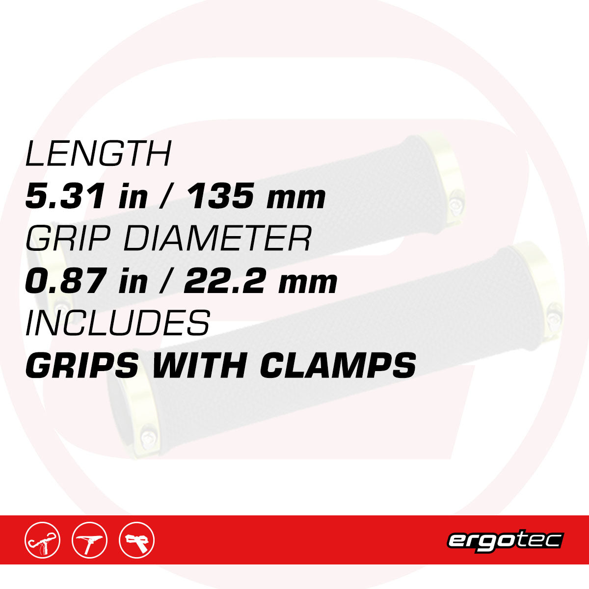 Ergotec - Bilbao - Mountain Bike Lock On Bike Grips Black/Gold