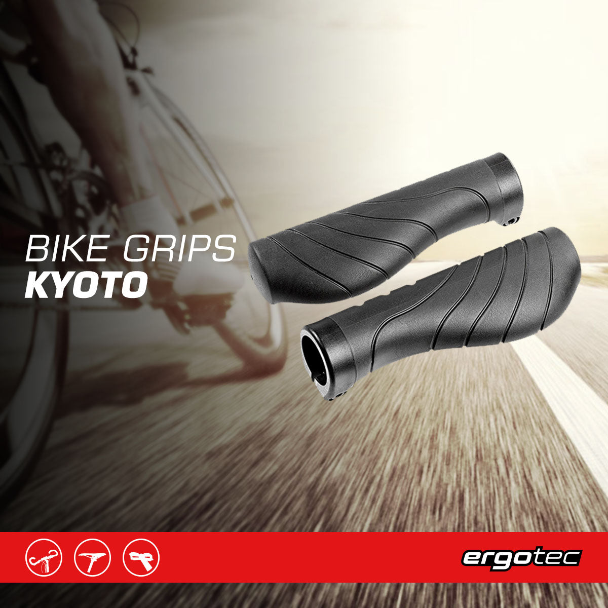 Ergotec Kyoto Ergonomic Bike Grips - Lightweight City & Trekking Handlebar Grips