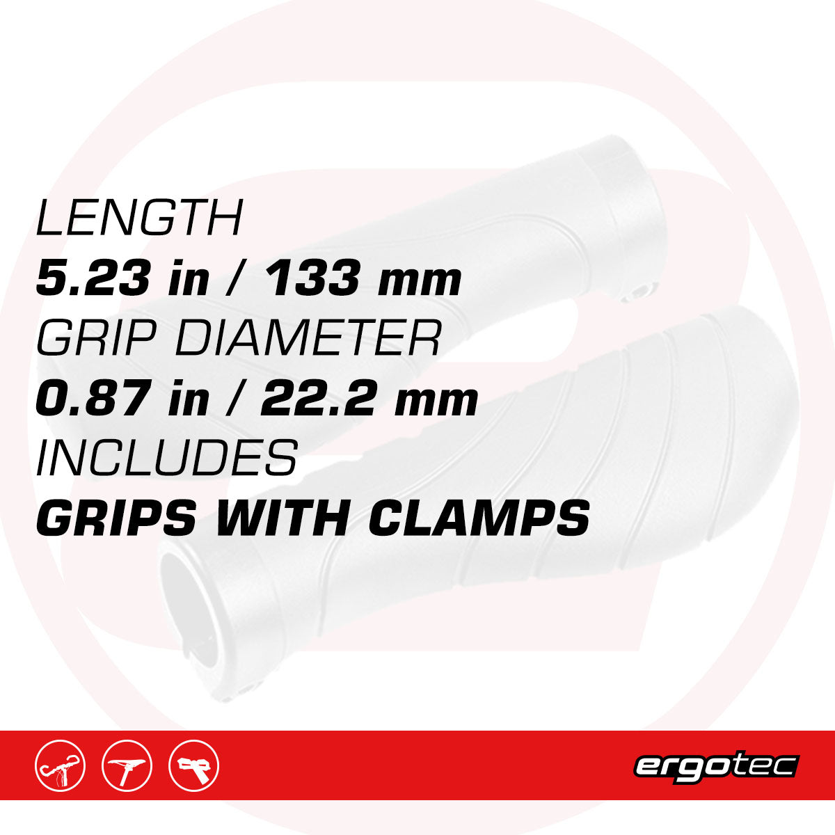 Ergotec Kyoto Ergonomic Bike Grips - Lightweight City & Trekking Handlebar Grips
