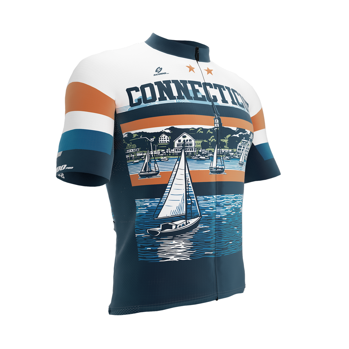 Connecticut US State | Short Sleeve Cycling PRO Jersey | Men and Women