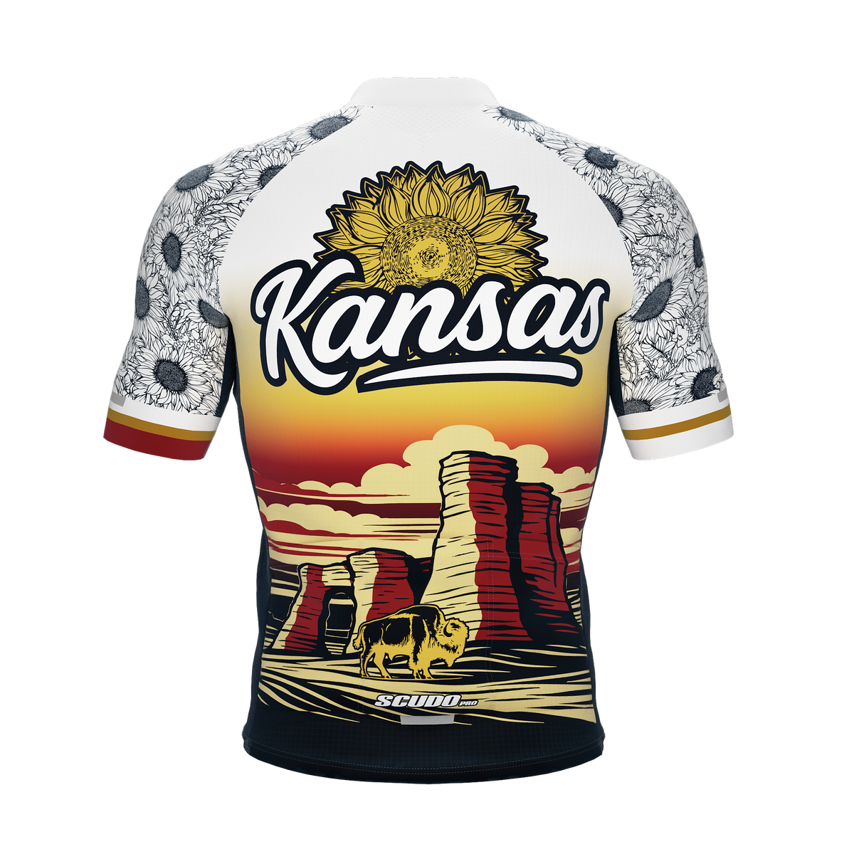Kansas US State | v2 | Short Sleeve Cycling PRO Jersey | Men and Women