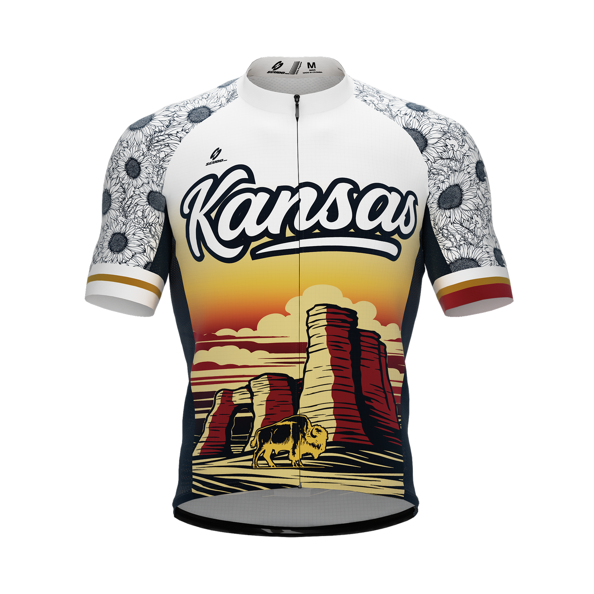 Kansas US State | v2 | Short Sleeve Cycling PRO Jersey | Men and Women