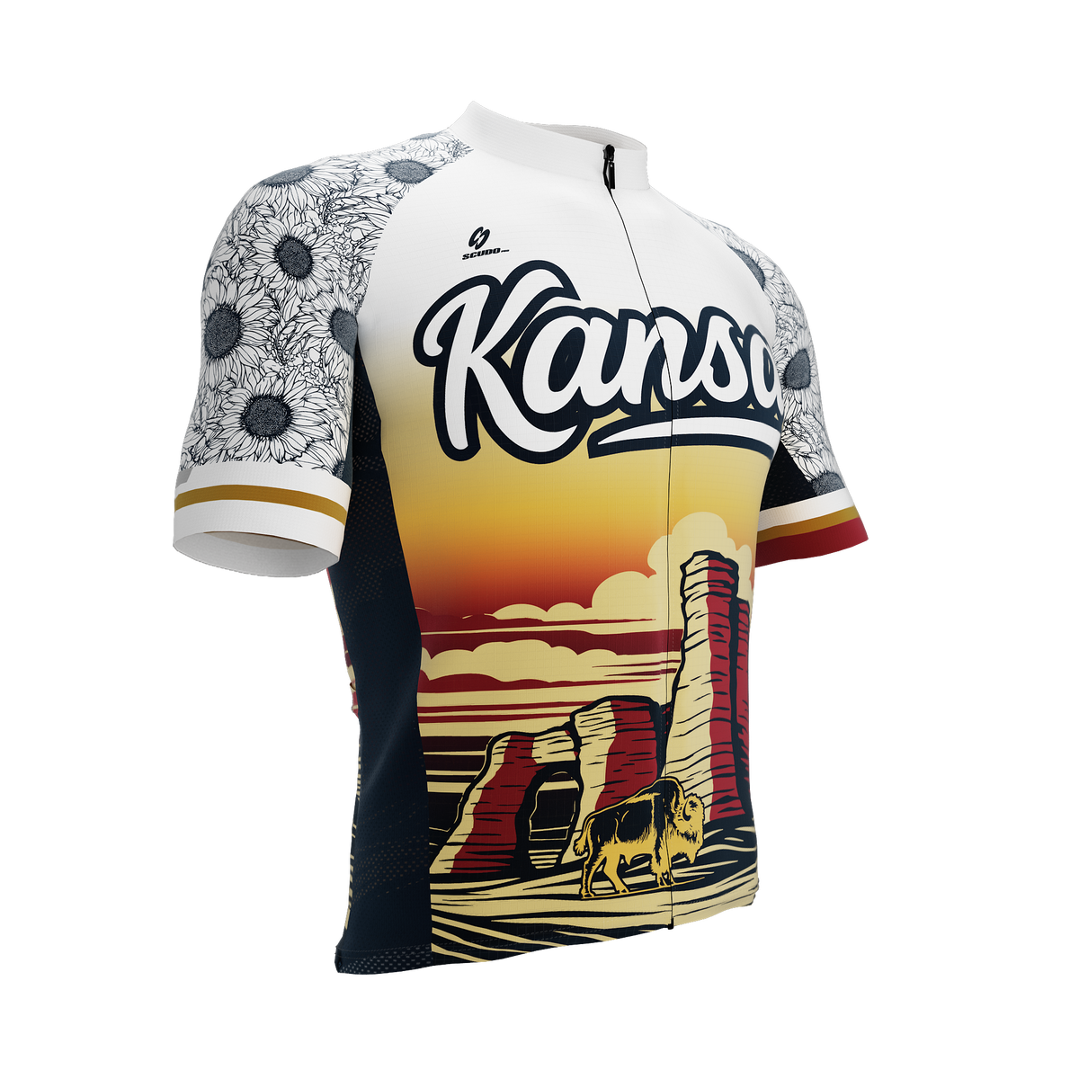 Kansas US State | v2 | Short Sleeve Cycling PRO Jersey | Men and Women