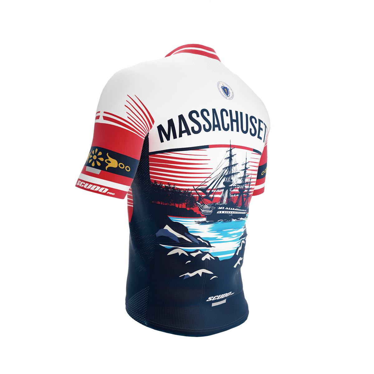 Massachusetts US State | Short Sleeve Cycling PRO Jersey | Men and Women