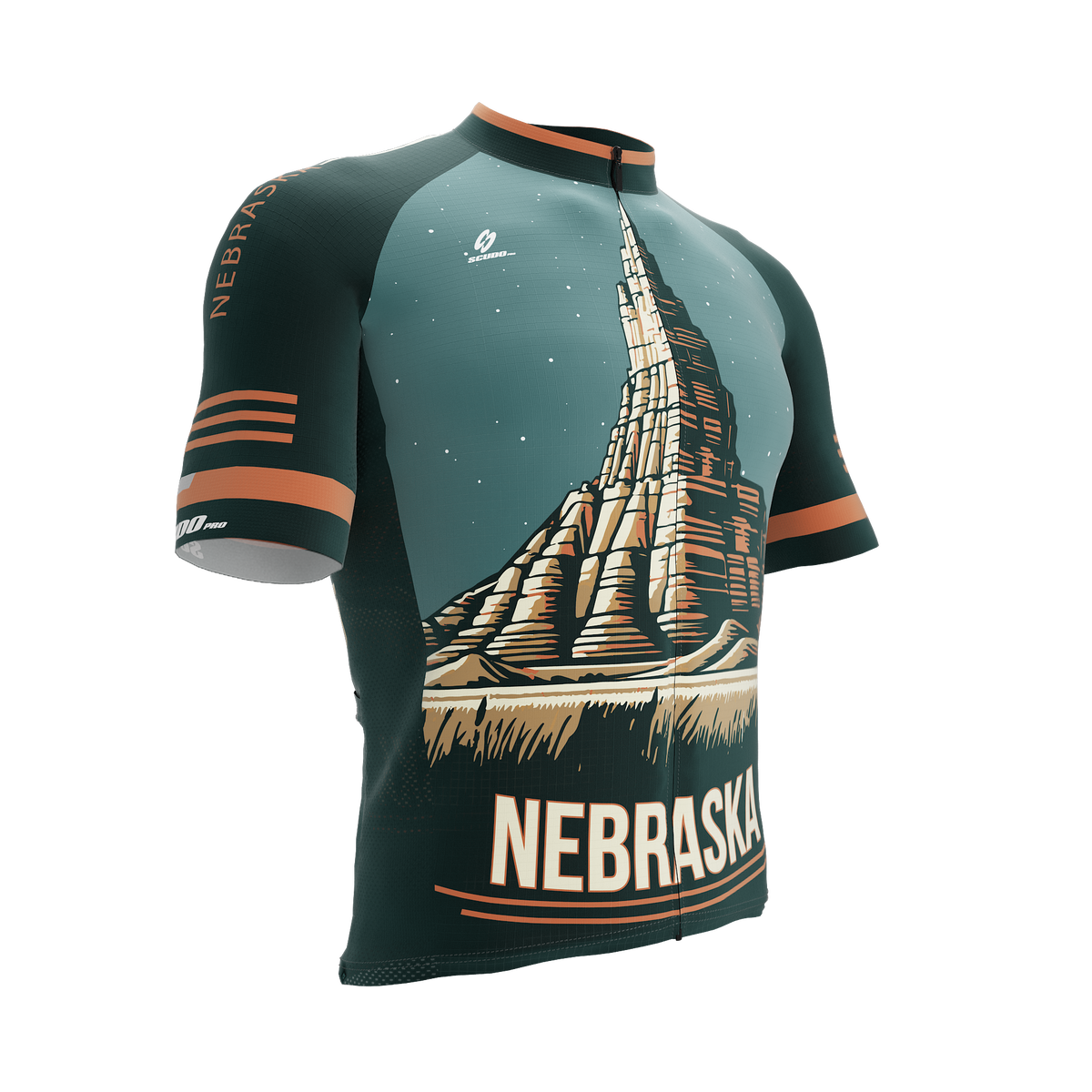 Nebraska US State | V2 | Short Sleeve Cycling PRO Jersey | Men and Women