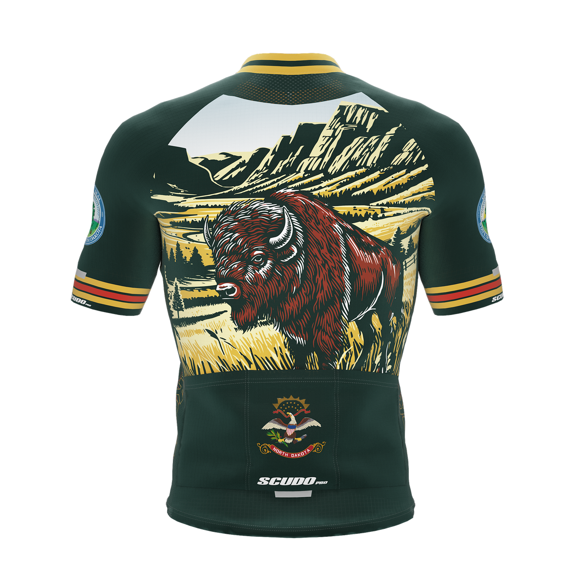 North Dakota US State | Short Sleeve Cycling PRO Jersey | Men and Women