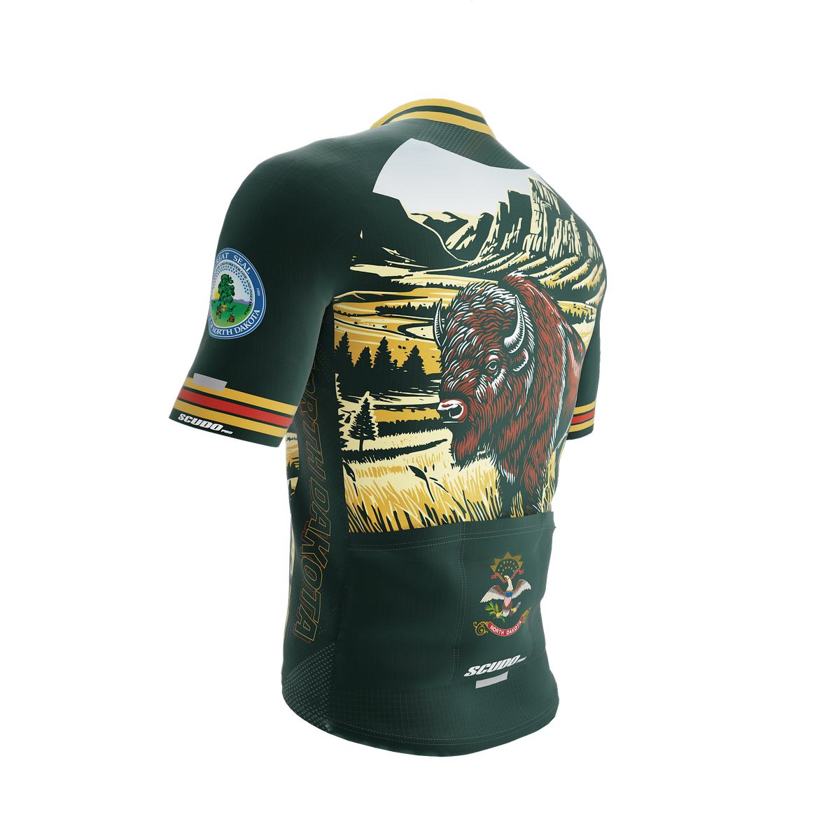 North Dakota US State | Short Sleeve Cycling PRO Jersey | Men and Women