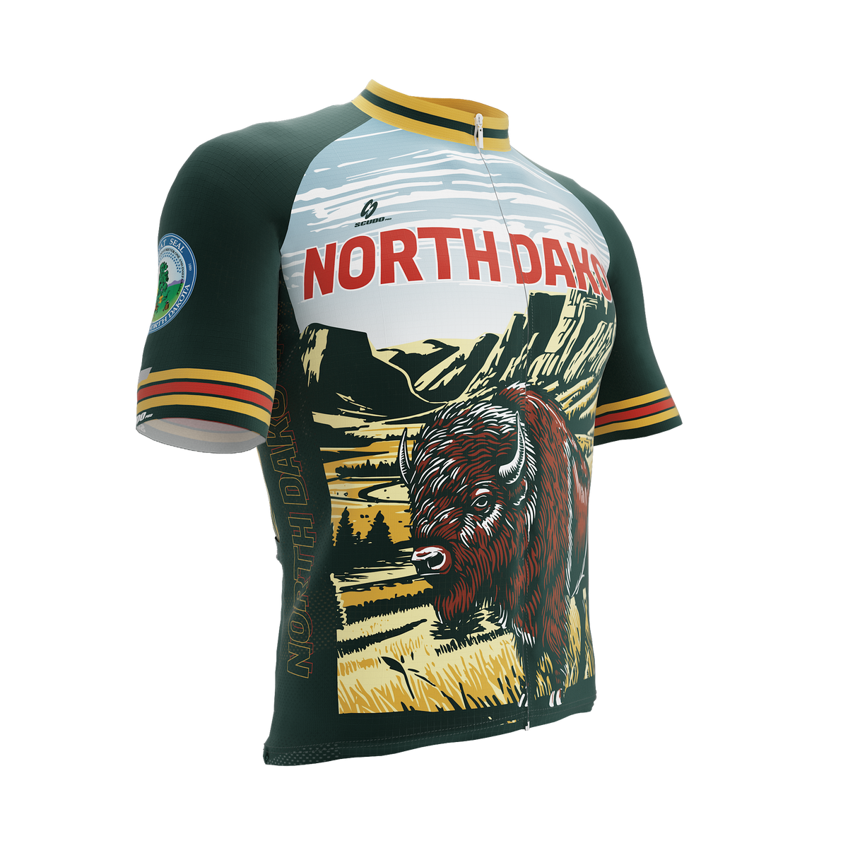 North Dakota US State | Short Sleeve Cycling PRO Jersey | Men and Women