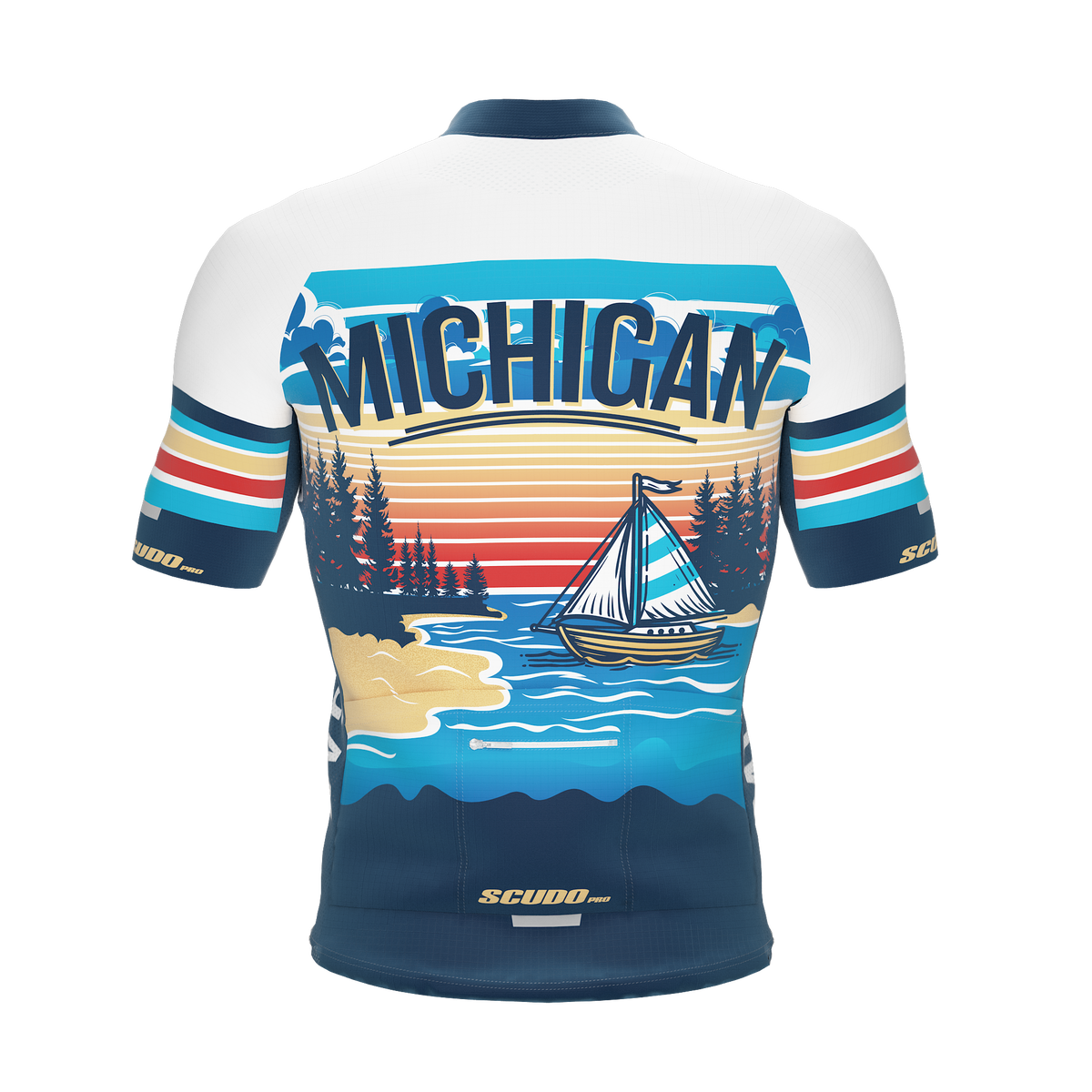 MICHIGAN US State | Short Sleeve Cycling PRO Jersey | Men and Women