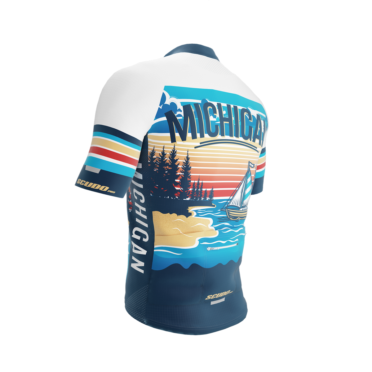 MICHIGAN US State | Short Sleeve Cycling PRO Jersey | Men and Women