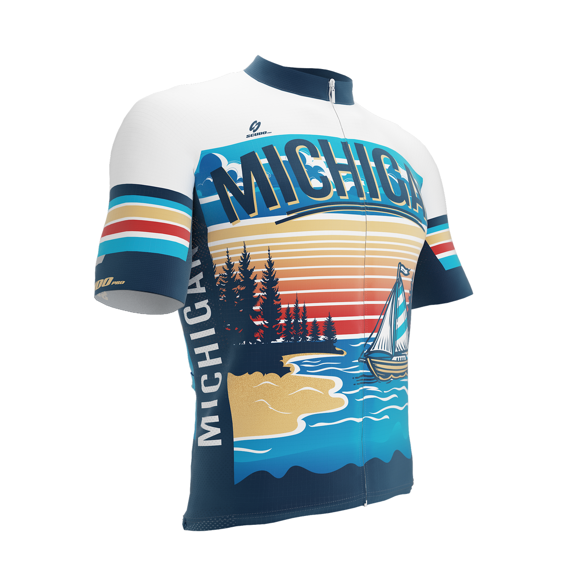 MICHIGAN US State | Short Sleeve Cycling PRO Jersey | Men and Women
