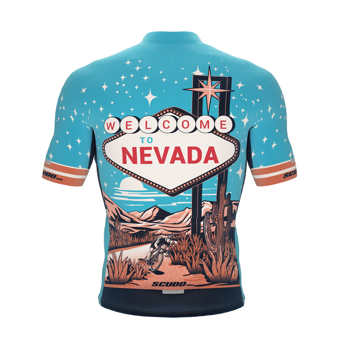 Nevada US State | Short Sleeve Cycling PRO Jersey | V1 | Men and Women