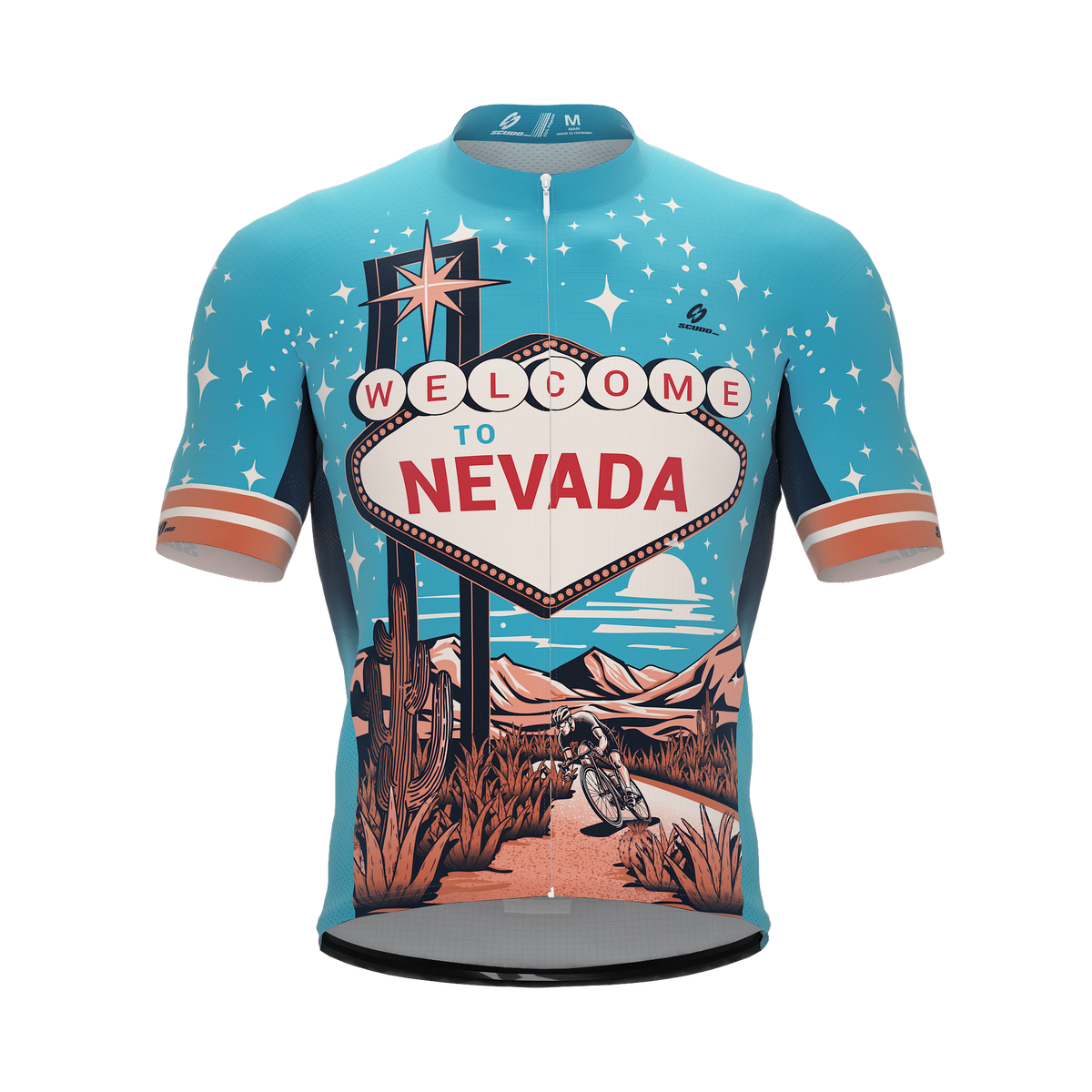 Nevada US State | Short Sleeve Cycling PRO Jersey | V1 | Men and Women
