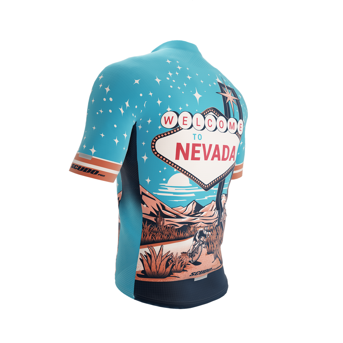 Nevada US State | Short Sleeve Cycling PRO Jersey | V1 | Men and Women
