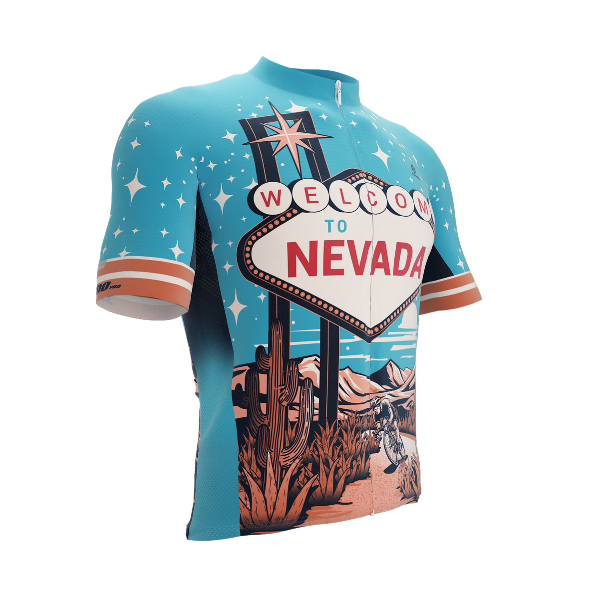 Nevada US State | Short Sleeve Cycling PRO Jersey | V1 | Men and Women
