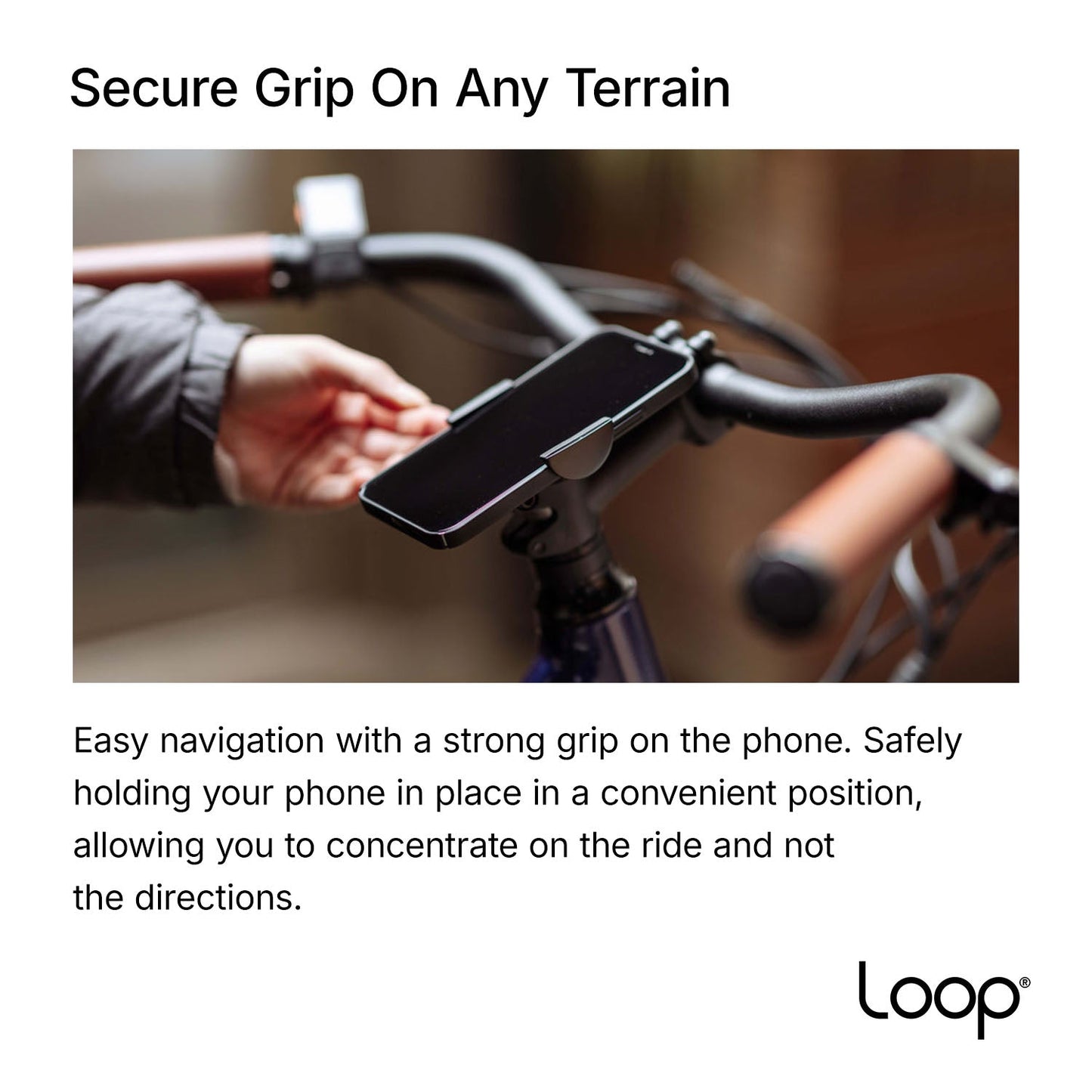Loop - Micro Mount - Ultra-Compact Bicycle Stem Cap Phone Mount-Silver