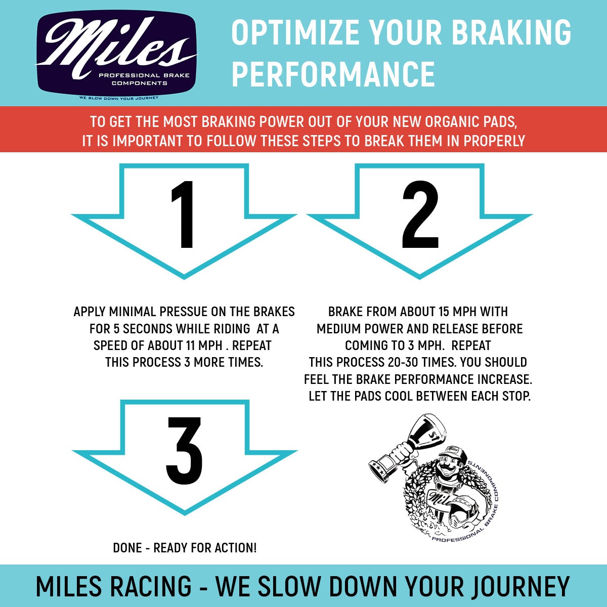 Miles Racing - Disc Pads Organic - Shimano Ultegra, Dura Ace, Metrea - MI-ORG-27