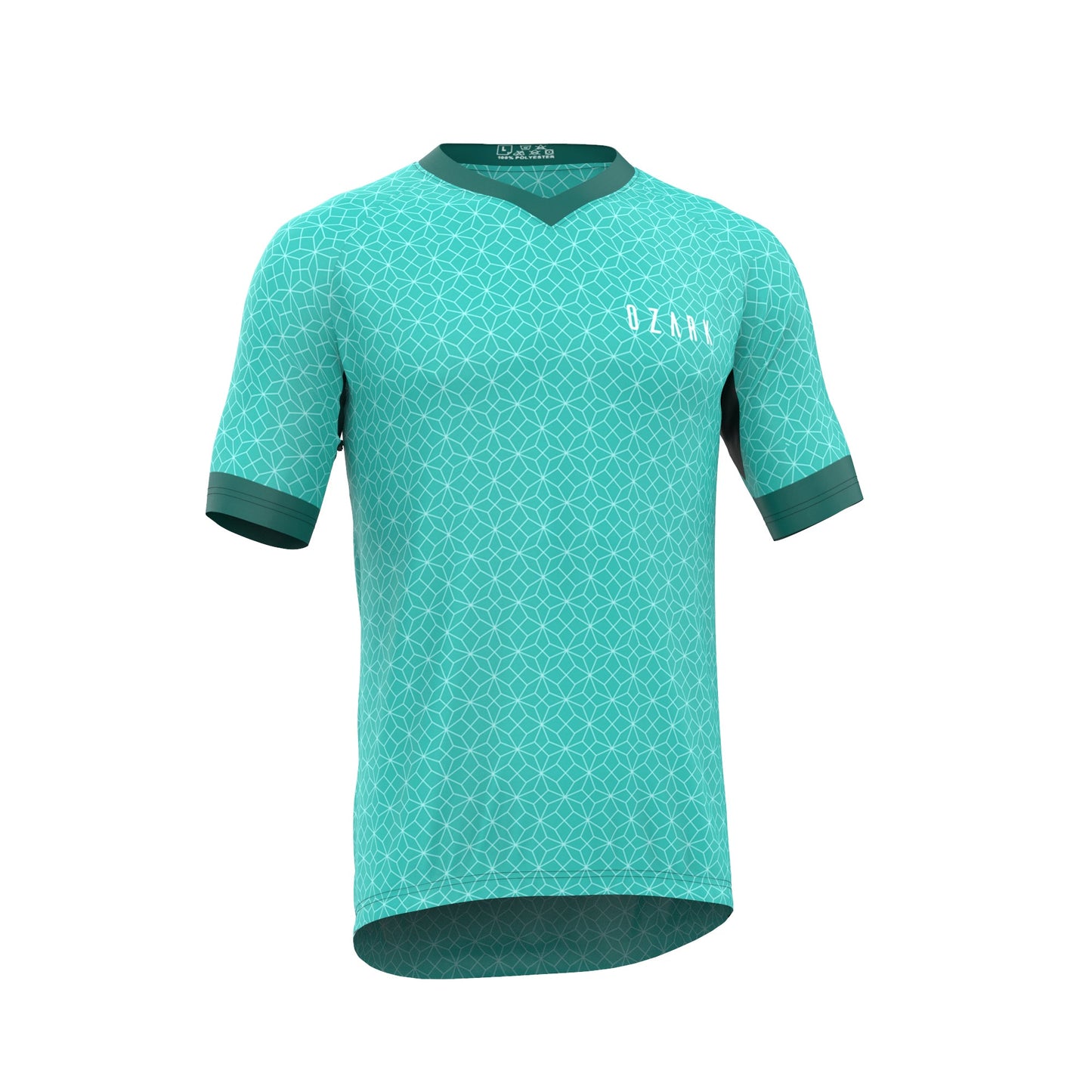 Men's MTB Short Sleeve Jersey | Teal Geometric