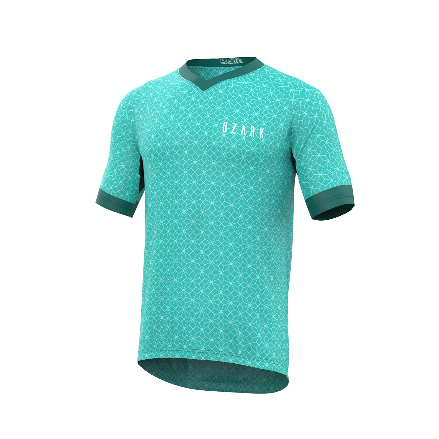 Men's MTB Short Sleeve Jersey | Teal Geometric
