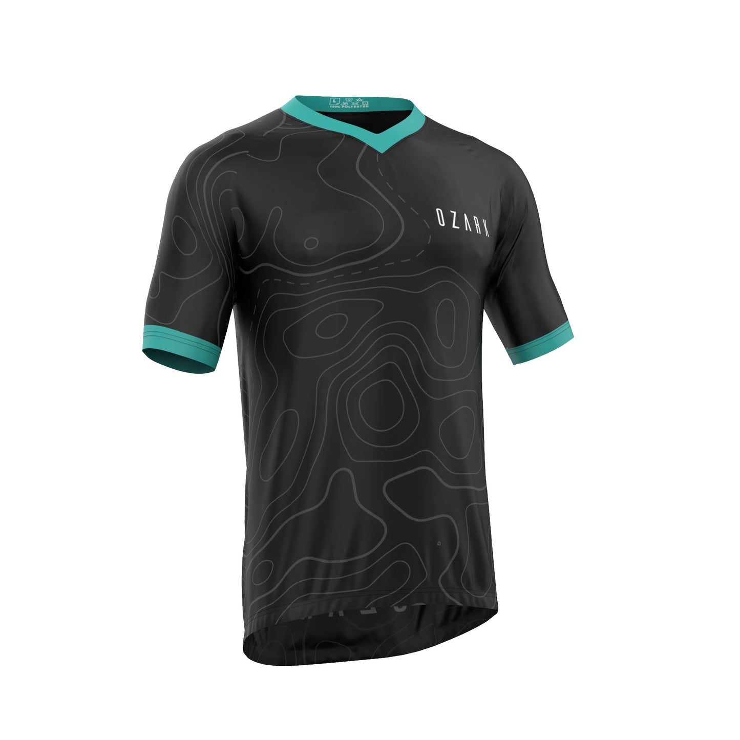 Men's MTB Short Sleeve Jersey | Black Topography