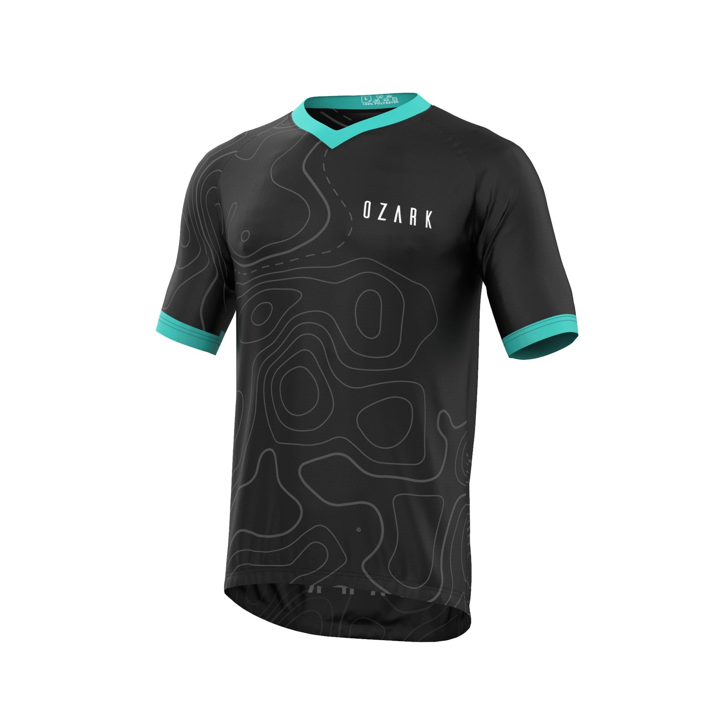 Men's MTB Short Sleeve Jersey | Black Topography