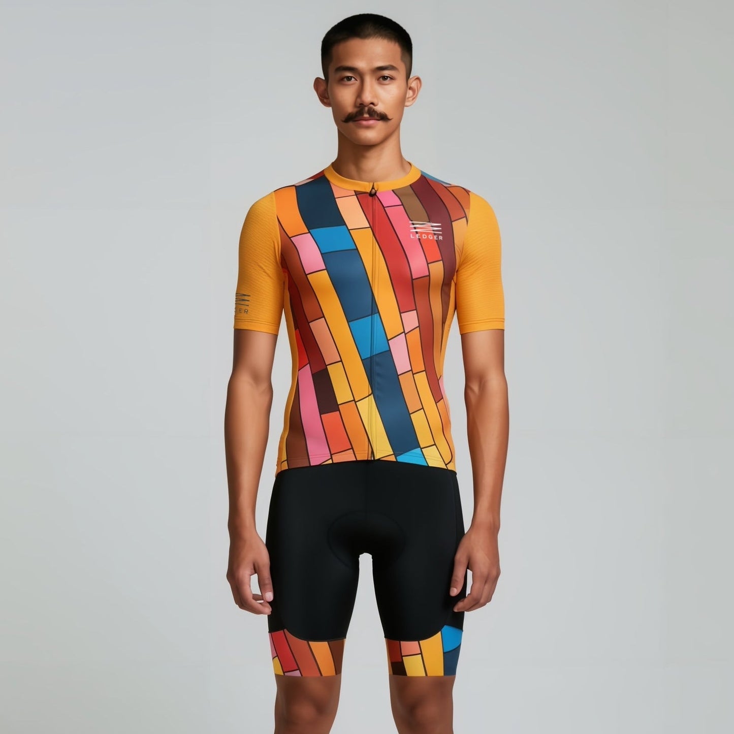 Ledger Glass Mosaic Men’s Jersey – Breathable Performance Fit with Four Pockets