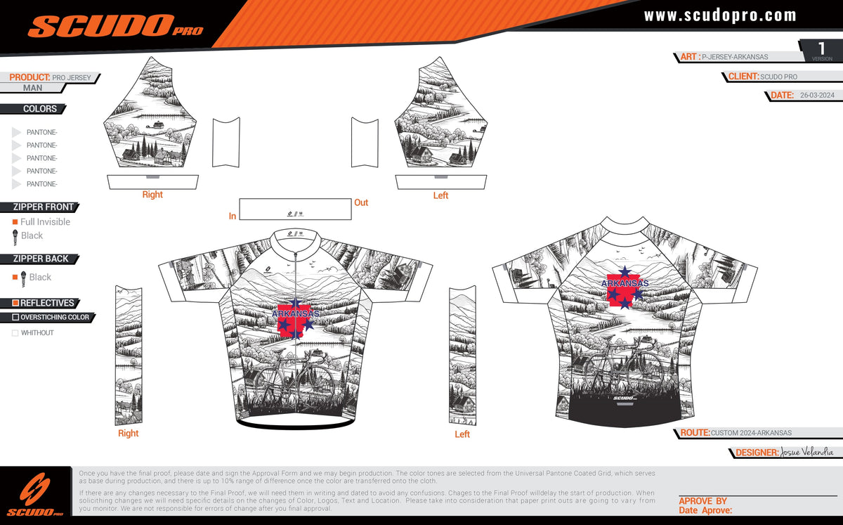 Arkansas US State | V1 | Short Sleeve Cycling PRO Jersey