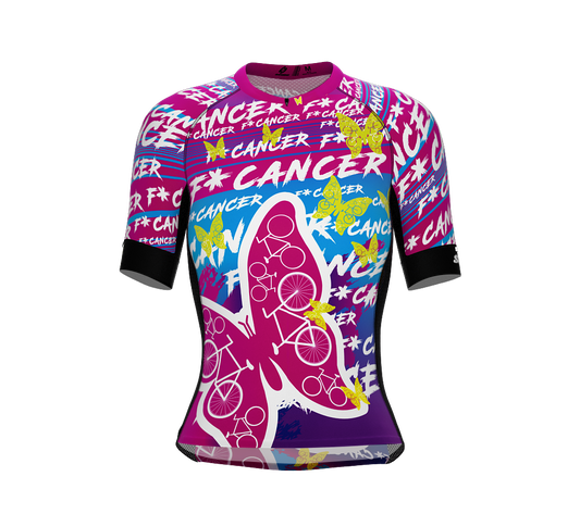 F*ck Cancer | Pro Fit | Short Sleeve Cycling | Full Zip