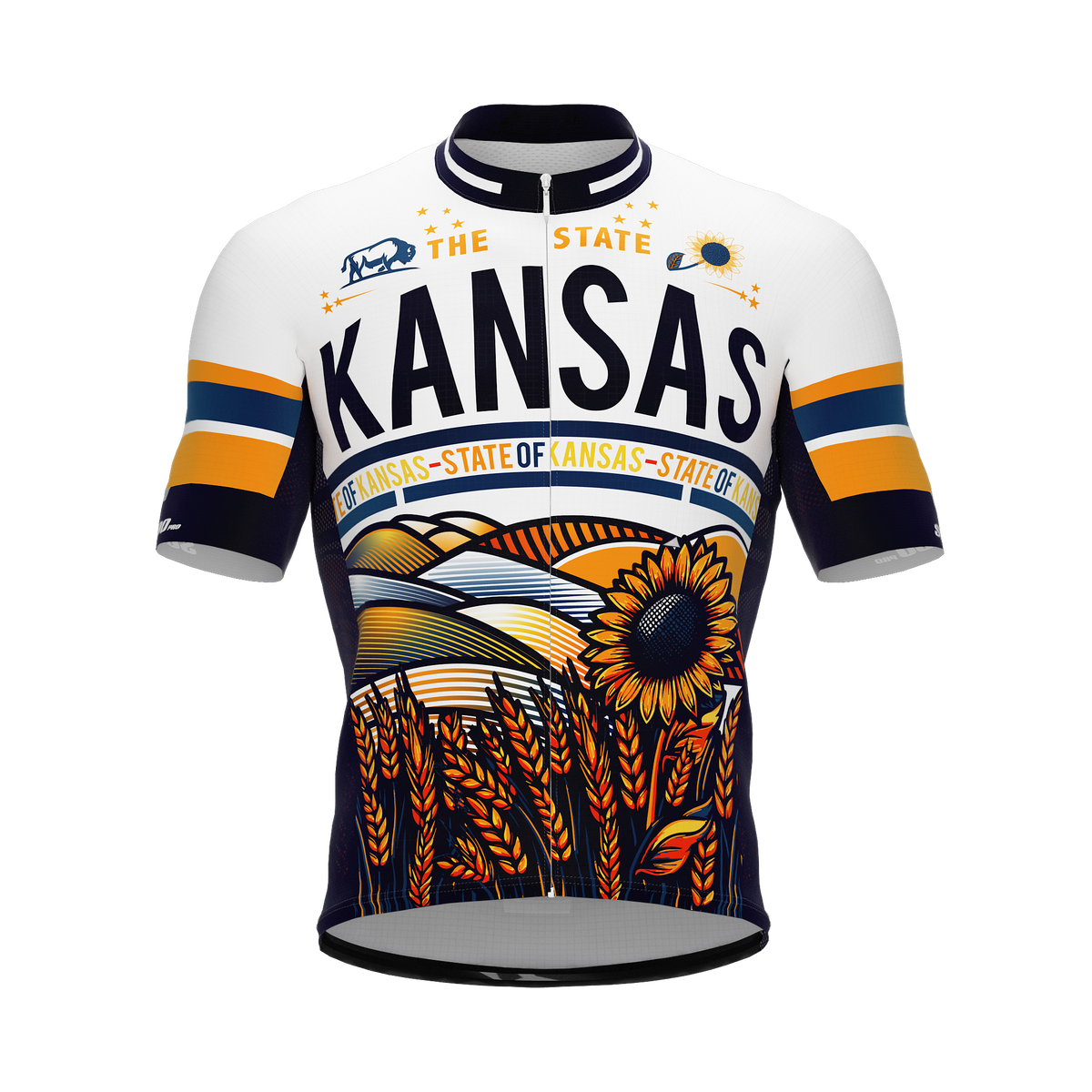 Kansas US State | Short Sleeve Cycling PRO Jersey | Men and Women