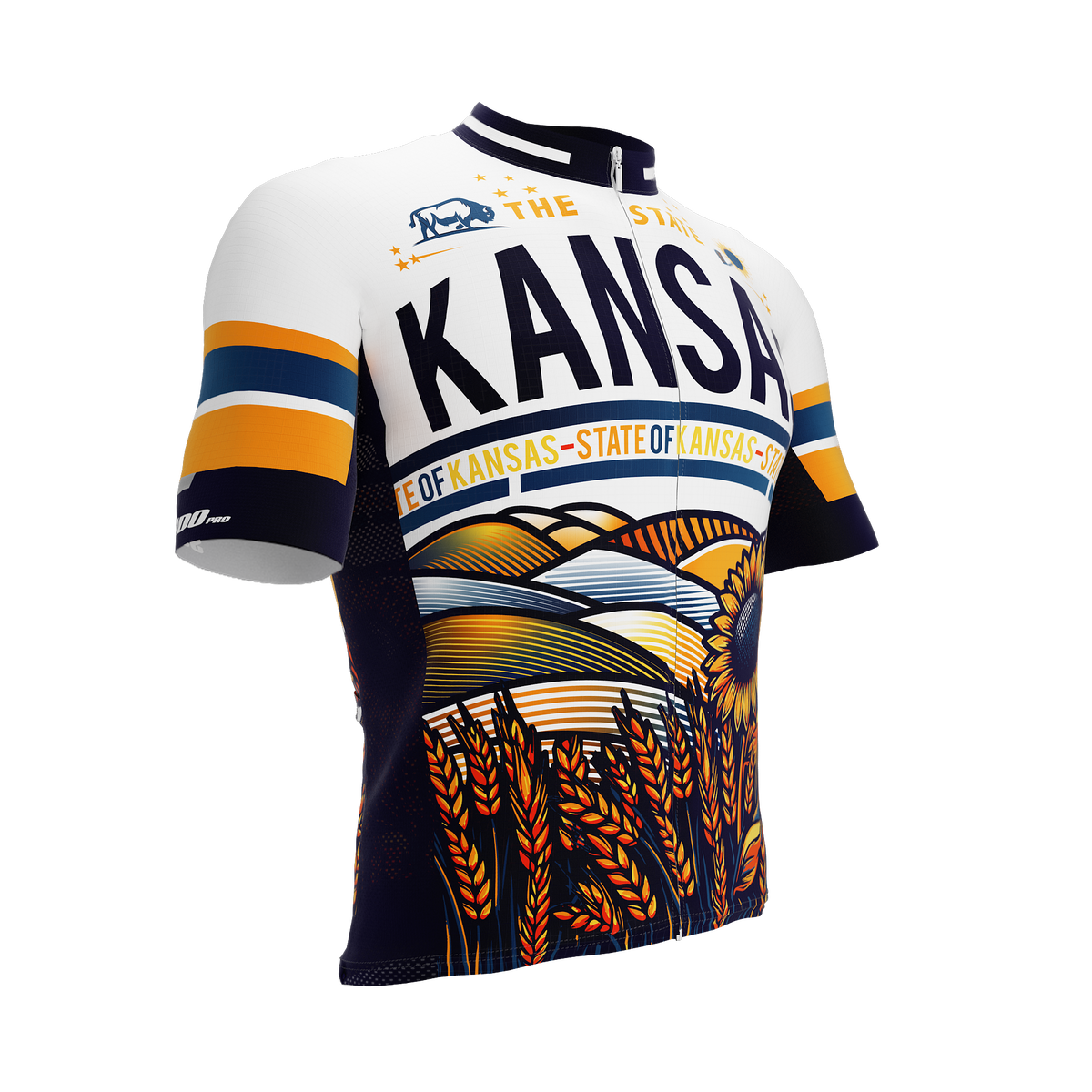 Kansas US State | Short Sleeve Cycling PRO Jersey | Men and Women