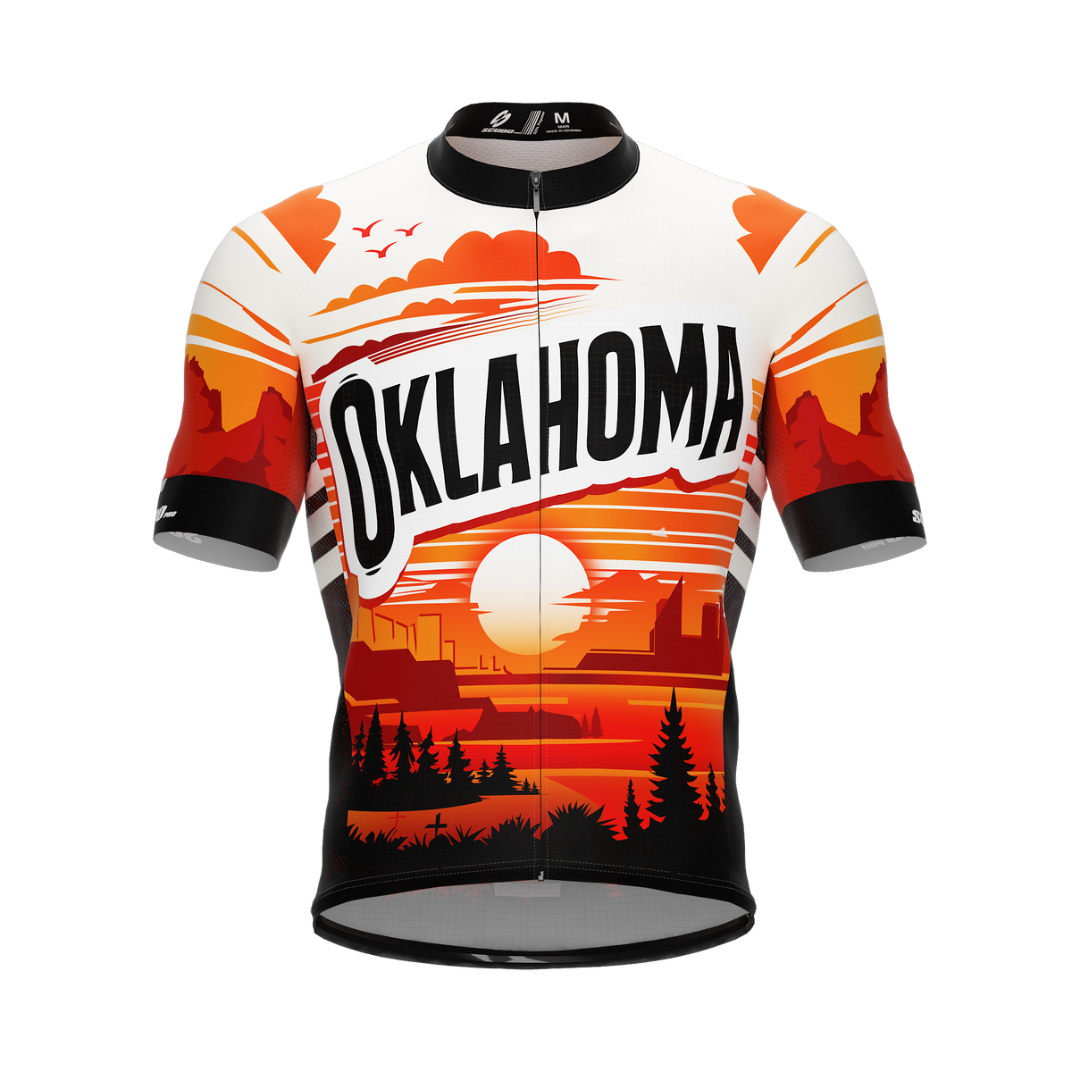 Oklahoma US State | Short Sleeve Cycling PRO Jersey | Men and Women