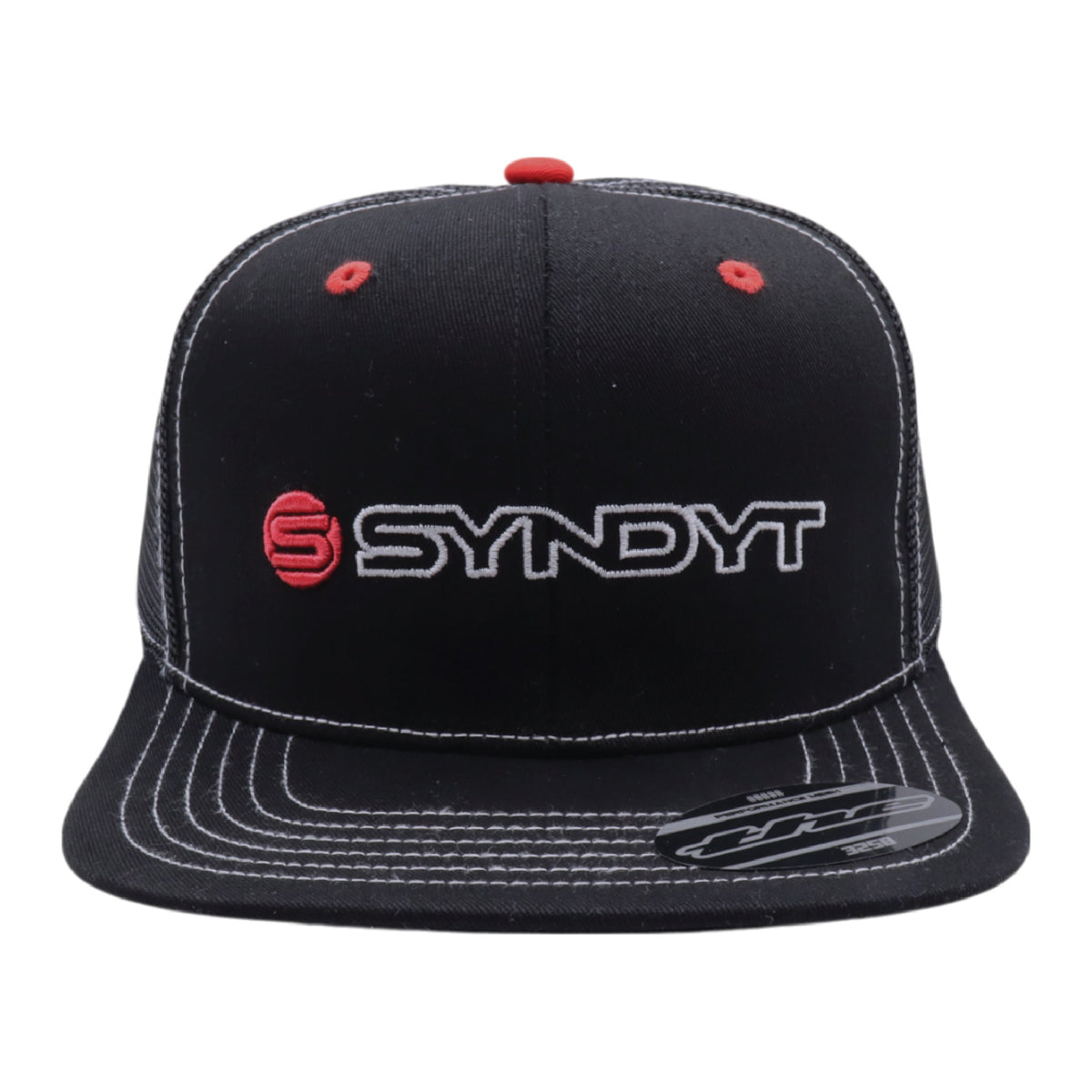 SYNDYT Black Mesh Flat Bill Snapback Hat