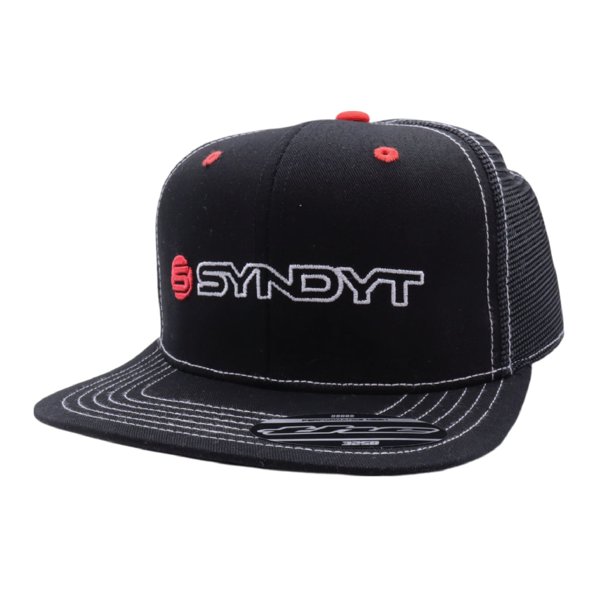 SYNDYT Black Mesh Flat Bill Snapback Hat